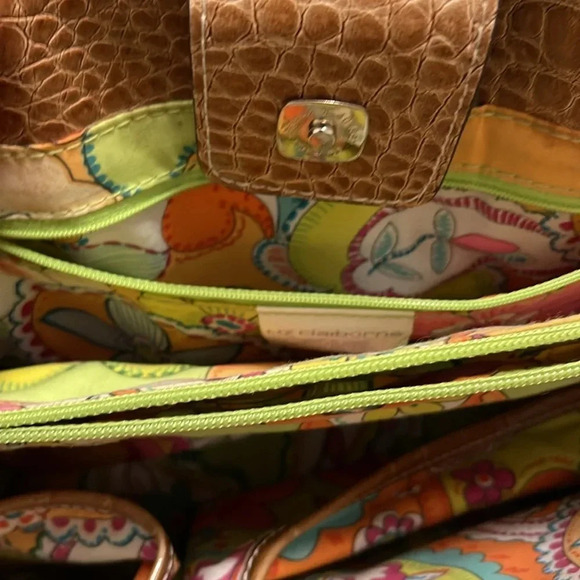 Gorgeous Vintage Liz Claiborne Straw and Faux Snake-print leather purse. 90s-Y2K - Picture 3 of 12